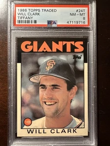 1986 Topps Traded Tiffany #24T Will Clark PSA 8 - Bild 1 von 2