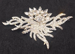 Große Strass Brosche Statement Stück funkelnde Braut - Bild 1 von 10