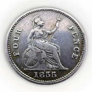 Great Britain Victoria Silver 1855 4 Pence 1.84gr KM# 731.1 - Picture 1 of 2
