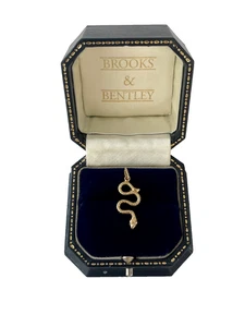 Snake Pendant 9ct Gold Snake Vintage Pendant Yellow Gold Snake Pendant - Picture 1 of 15