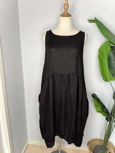 Cali & Co Black Sleeveless Linen Sack Style Dress Women’s Size S-M - Picture 1 of 5