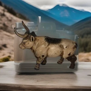 RARE Early 1900's A.C. Williams Hubley Cast Iron Longhorn Steer Bank-5.5”L X 4”H - Picture 1 of 6