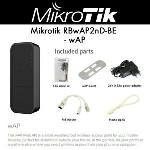 Mikrotik RBwAP2nD-BE 2.4GHz Dual Chain Access Point 802.11b/g/n PoE Injector
