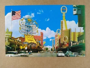 Postal Fremont Street Golden Nugget Horseshoe Casinos Las Vegas NV 1952 - Imagen 1 de 2