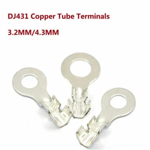 Copper Tube Terminals Crimp/Solder DJ431 Cable Lugs Eyelets Welding 3.2MM/4.3MM - Picture 1 of 3