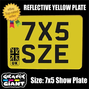 7X5 Spurschild Neuheit Motorrad Motorrad Show Nummer mit Union Jack GB Flagge - Bild 1 von 3
