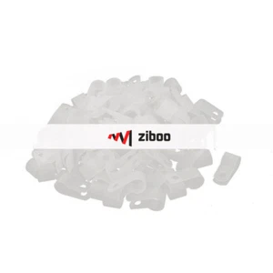 100Pcs Nylon R Type 5/16" 8.4 mm Cable Cord Wire Clamp Clip Fastener White 4 ✦Kd - Picture 1 of 4