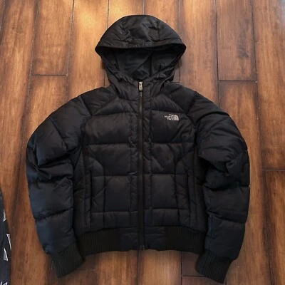 Chaqueta acolchada North Face 550 vintage para mujer pequeña negra años 90 Gorpcore Foto 1 de 4