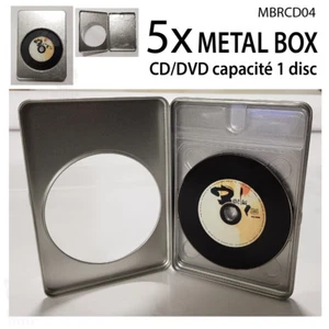 5x Boitiers métallique format DVD avec fenêtre pour 1CD/DVD - GRIS MÉTAL - NEUF - Picture 1 of 7