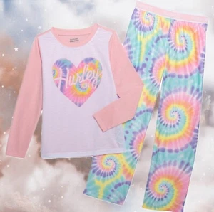 Hurley Girls Surf Apparel Tie Dye Heart Pajama Sleepwear Set Size 4 - Picture 1 of 2