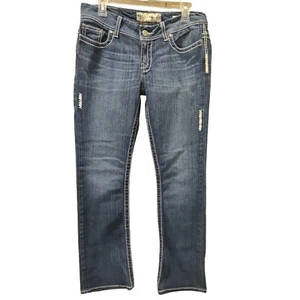 BKE Payton Bootcut Jeans Distressed Dark Wash Denim Women's Size 32W/32L - Picture 1 of 8