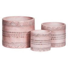 Idaho Terracotta Planter Pots Pink Set Of 3