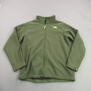 North Face Jacket Boys XL Full Zip Long Sleeve Pockets Green Fleece - Picture 1 of 9
