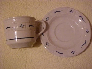 Longaberger Woven Traditions Classic Blue Cup and Saucer - Picture 1 of 1