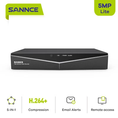 SANNCE 5IN1 HD 5MP 8CH DVR CCTV Video Recorder for Security Camera System H.264+ - Image 1 of 4