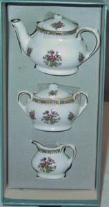 COALPORT MING ROSE PATTERN MINI / MINIATURE 5 PIECE TEA SET NEW IN BOX - Picture 1 of 6