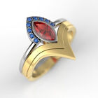 Fashion Women 925 Silver,gold Jewelry Red Rings Wedding Engagement Ring Sz 6-11