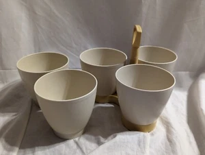 Tupperware "Condiment Caddy" #757-10 con 5 tazze #758-33/34/35 Vintage - USATO - Foto 1 di 16