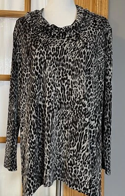 Suéter túnica de gran tamaño con estampado animal para mujer 14/16 cuello capucha safari selva boho Foto 1 de 4