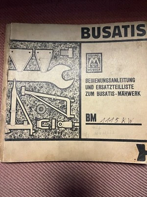 Bedienungsanleitung und Ersatzteilliste Busatis  Doppelmesser 1115 KW Hydraulisc - Bild 1 von 2