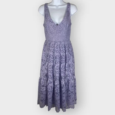 ASOS Womens Tiered Dress | 4 | Purple Lace | Soft Girl Dopamine Bright - Image 1 of 4