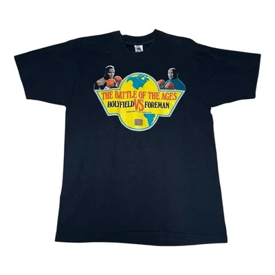 Camiseta De Colección 1991 Evander Holyfield Vs George Foreman Boxeo “La Batalla” Talla L Foto 1 de 3