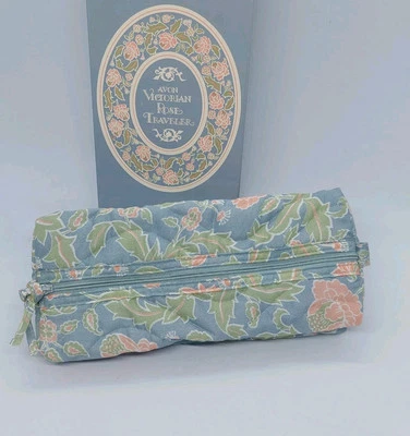 Bolso de Viajero Vintage Avon Victoriano Rosa Acolchado Diseño Rosa 1984 Nuevo En Caja Foto 1 de 4