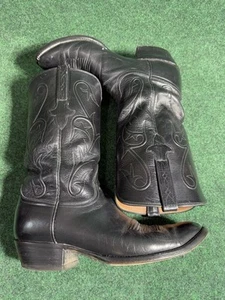 Lucchese Vintage Classics Handmade Black Leather Cowboy Western Boots Men's 10.5 - Picture 1 of 24