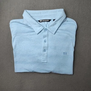 Travis Mathew Polo Shirt Mens XL Light Blue Golf Performance Stretch Embroidered - Picture 1 of 11