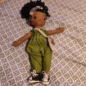 Muñeca Harperiman de lino hecha a mano 14" (Imani) - Imagen 1 de 7