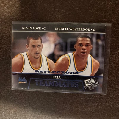 RUSSELL WESTBROOK 2008 PRESS PASS COMPANHEIROS DE EQUIPE REFLETORES AZUIS #56 KEVIN LOVE  - Imagem 1 de 2