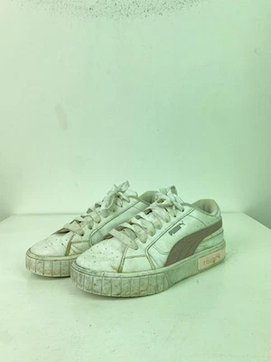 Puma White Faux Leather Platform Trainers Lace Up Logo Detail UK 5 - Image 1 of 4