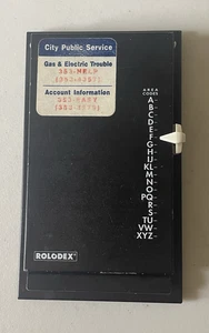 Vintage Rolodex AUTODEX Slide Flip Pop Up PHONE BOOK Address Black Metal - Picture 1 of 4