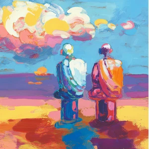 Two Sages Looking at Sunrise Peter Max | Art Giclee Museum 24x24| COA 1/25 V37 - Picture 1 of 7
