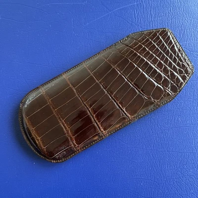 👓 1960s Vintage Handmade Eyeglass Case Brown Leather Retro Luxe! - Image 1 of 3