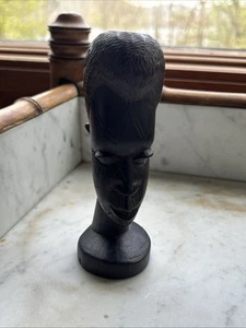 Vintage African Bust Hand Carved Wood Sculpture Tribal Head. Wooden. - Picture 1 of 7