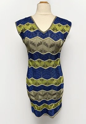 Vestido Missoni Multicolor Tejido Metálico Sin Mangas Cuello en V Talla 42 EE. UU. 4/Pequeño Foto 1 de 4
