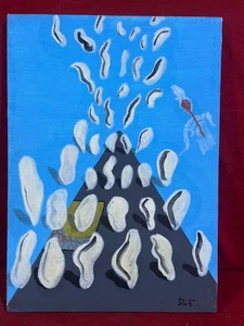 SALVADOR DALÍ oil painting on canvas, vtg stamped signed - Picture 1 of 5