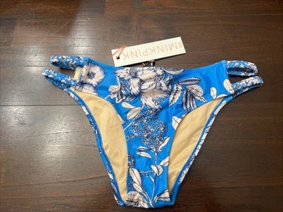 Parte inferior de bikini rosa azul talla mediana 534 Foto 1 de 4