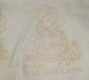 Vintage Embroidery/ Needlework Quilt Blocks Nursery Rhyme lot of 12 - Picture 1 of 3