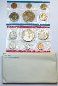 1975 P&D US Mint Set insgesamt 12 Münzen im Münzumschlag #JM05 - Bild 1 von 2