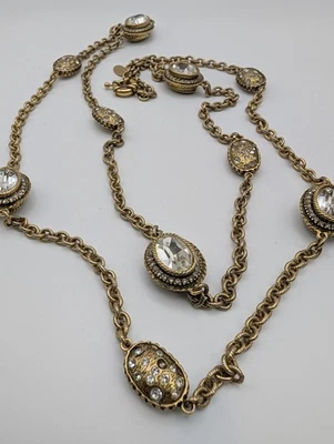 Collar Estación Cristal Tono Dorado Elizabeth Cole 42–46" Longitud Ópera Foto 1 de 4