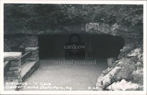 RPPC Olive Hill,KY Entrance to X Cave,Carter Caves State Park Cline M-45 Vintage - Picture 1 of 2