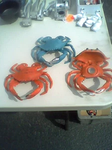 (3)-Blue Orange crab,door knocker,cigar snuffer,crab mallet or candle holder - Picture 1 of 12