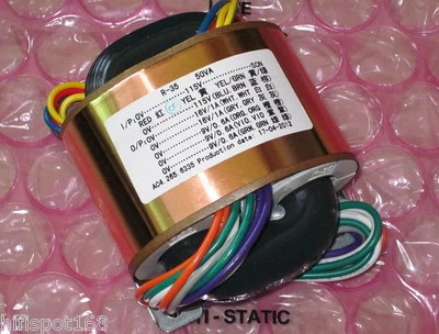 115V 50W R Core Transformer With shield 16VX2+9VX3,DUAL 16V,TRIPLE 9V 110V-120V - Image 1 of 2