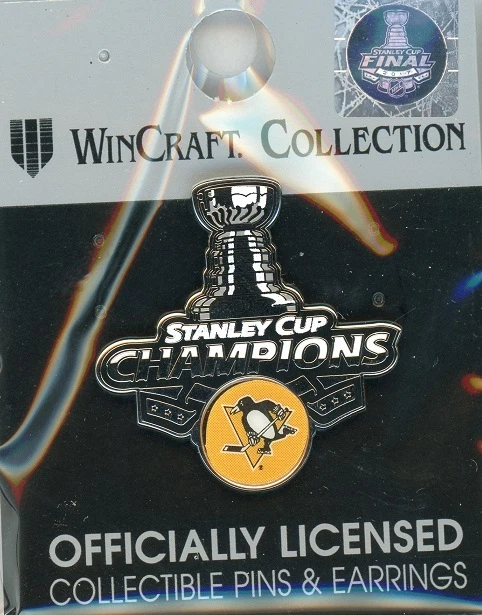2017 Penguins Stanley Cup Champions Trophy Pin Pittsburgh champs Finals Wincraft - Image 1 of 1