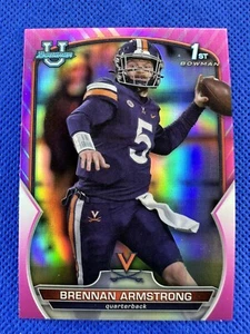 2022 #53 Brennan Armstrong Bowman University Chrome 1st Pink Refractor Virginia - Bild 1 von 2