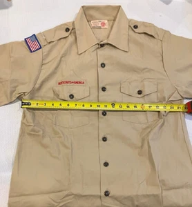 Boy Scouts tan short sleeve uniform shirt new with marker on inner tag - Picture 1 of 4