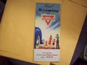 Vintage Travel Wyoming with Conoco Road Map 1940! - Picture 1 of 5