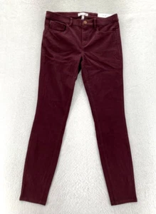 LOFT Leggings Women's 27/4 Skinny Ankle Burgundy Red Stretch Fabric Low Rise NWT - Picture 1 of 12